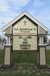 Church sign message - Welcome to our church family
